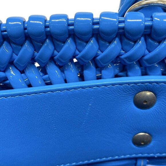 Auth BALENCIAGA Bistro XS Basket 671342 Blue Polyurethane Polyester Cotton - Picture 15 of 16